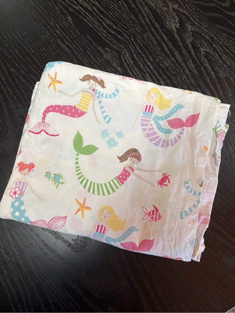 100% Cotton Pottery Barn Kids Mermaid Flat Sheet Size Twin